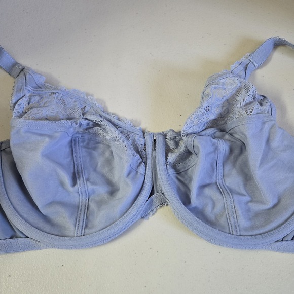 Delimira Women Bra 34H Blue Floral Minimizer Underwired Lace Strap - Picture 6 of 11